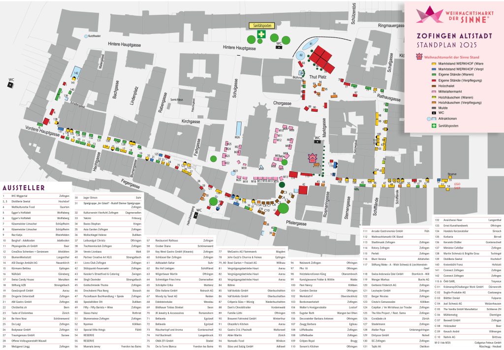 Standplan und Ausstellerliste
